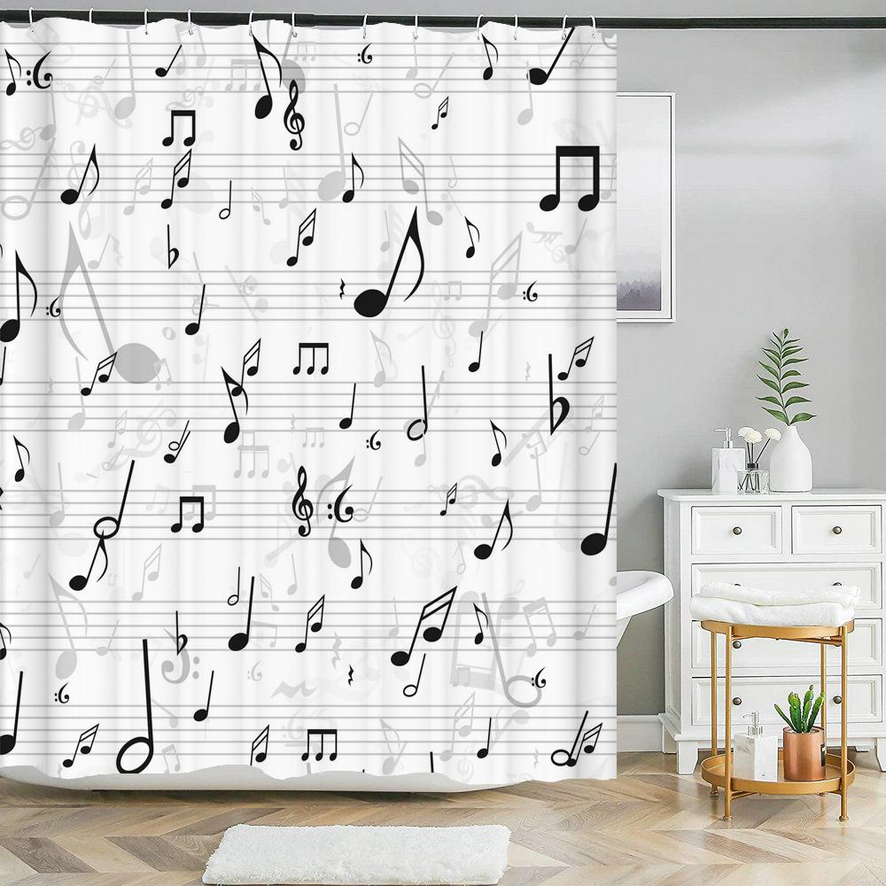 3D Printing Line Art Pattern Waterproof Bathroom Shower Curtains Black And White Home Decoration Wall Screen Bath Curtains