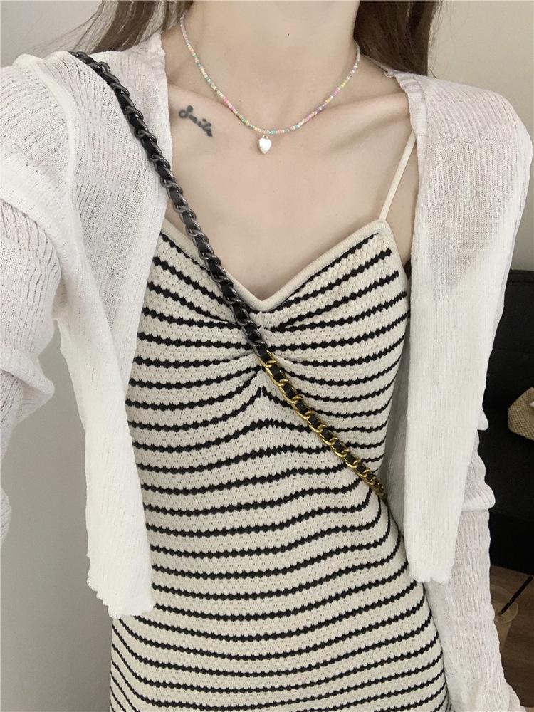 Stylish Sleeveless Striped Beach Dress - Summer Slim Fit for Women