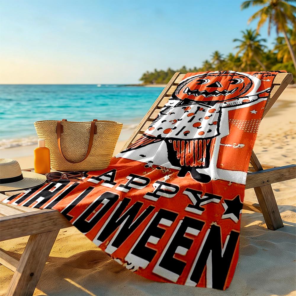 Halloween Beach Towel Soft Durable Quick-Dry Comfortable Lightweight Suitable for Sports, Travel, Swimming, Yoga, Bathroom, Beach, And Pool