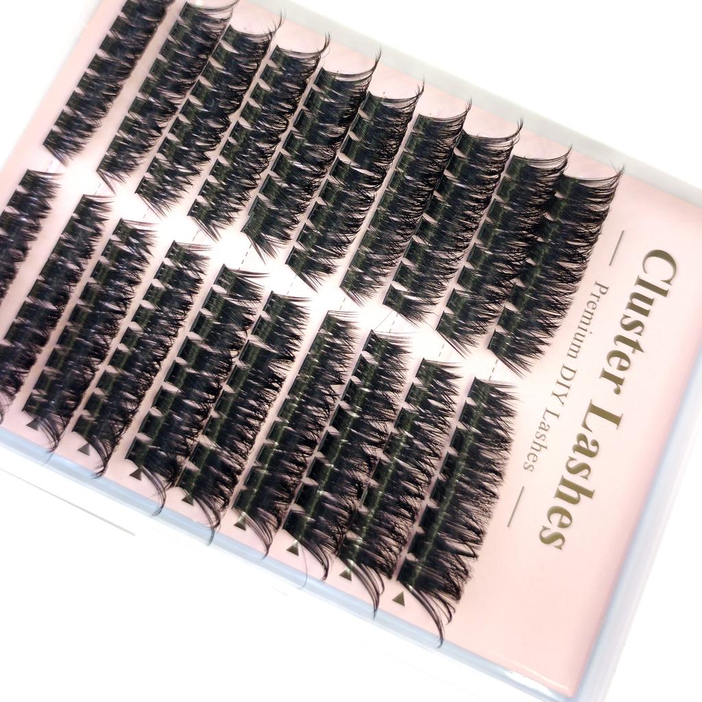 3 Styles Individual Lashes 15rows 390PCS Bottom Lashes Extension Lower Eyelash Clusters  DIY Wispy Natural Look Clear Band