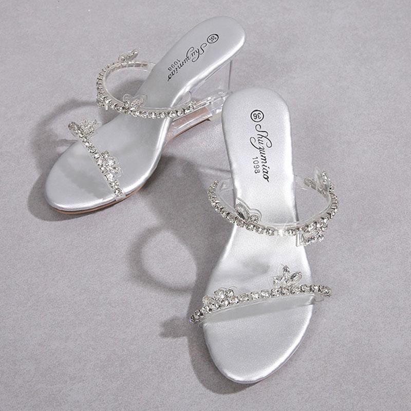 Toc cu pană Strasuri Club de noapte Tocuri înalte Pantofi simpli de damă Pantofi de dans podium Crystal Seria 1098 Toc 8 cm LFD