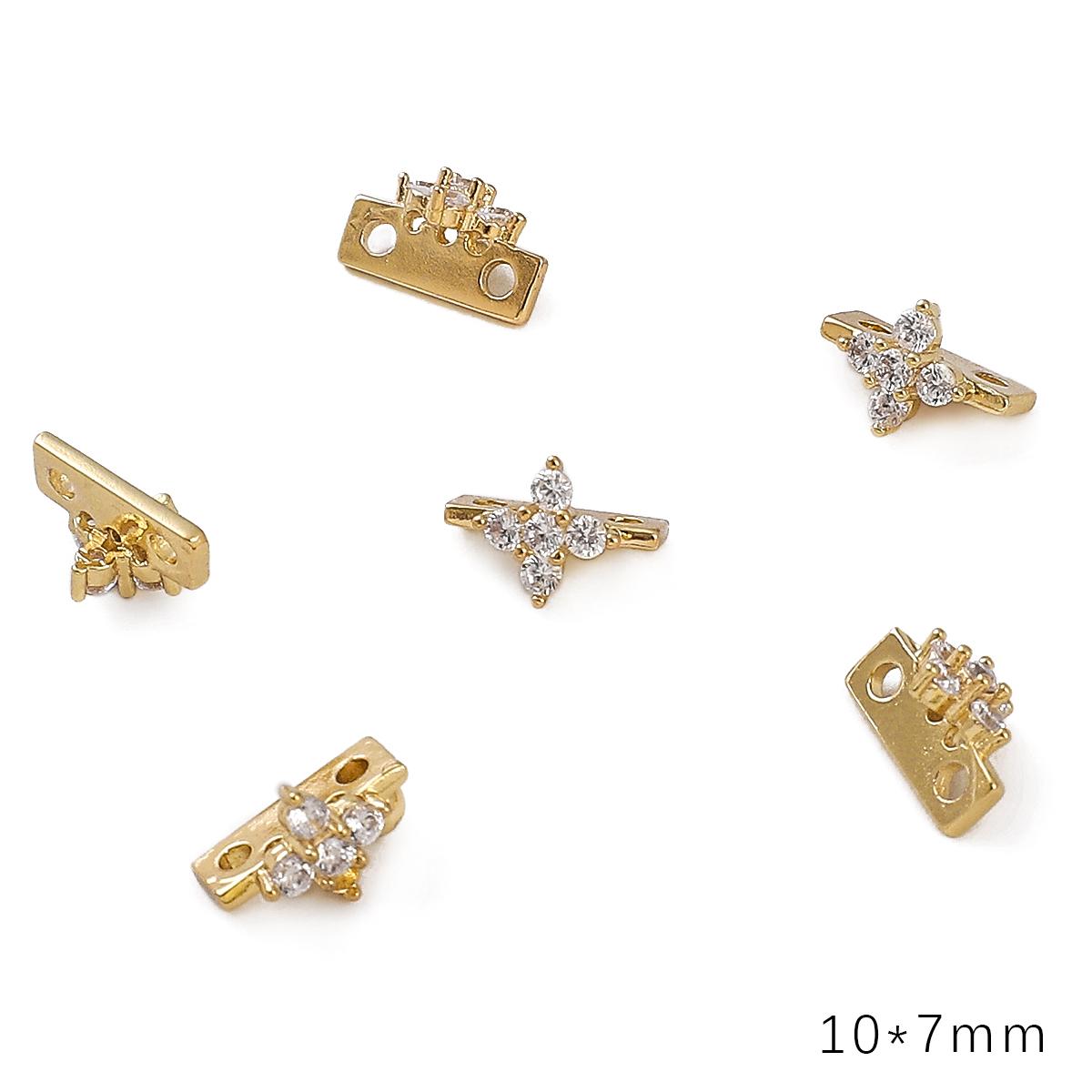 

Медные бусины-разделители с двойным отверстием, подвески для изготовления ювелирных изделий своими руками, аксессуары для рукоделия 10x7.0mm золотой