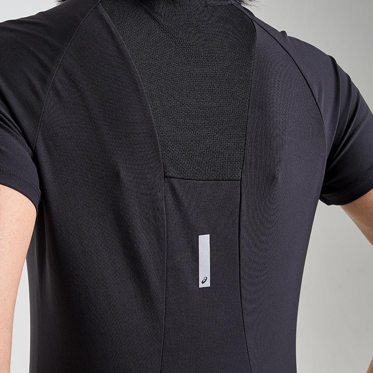 Asics Reflective Night Vision Quick-Dry Breathable Pullover Round Neck Running Short Sleeve T-Shirt Women T-Shirt Black 2032D117-001