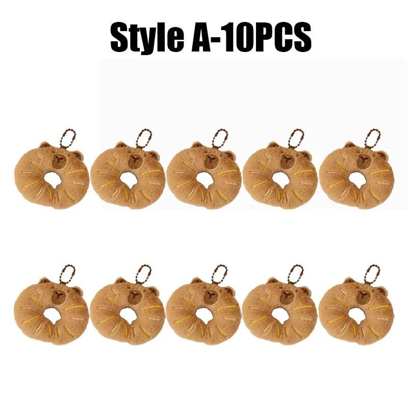 Adorable Capybara Plushie Keyring Funny Bread Topper Anime Style Fluffy Hanging Toy Cute Food Themed Decor Accessories for Teens