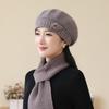 In The Elderly Rabbit Hair Knitted Hat Ladies Beret Fashion Thickened Warm Wool Hat