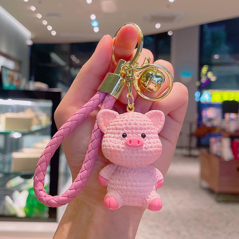 Cartoon Resin Wool Animal Keychain Female Exquisite Cute Couple Bag Pendant Creative Car Pendant