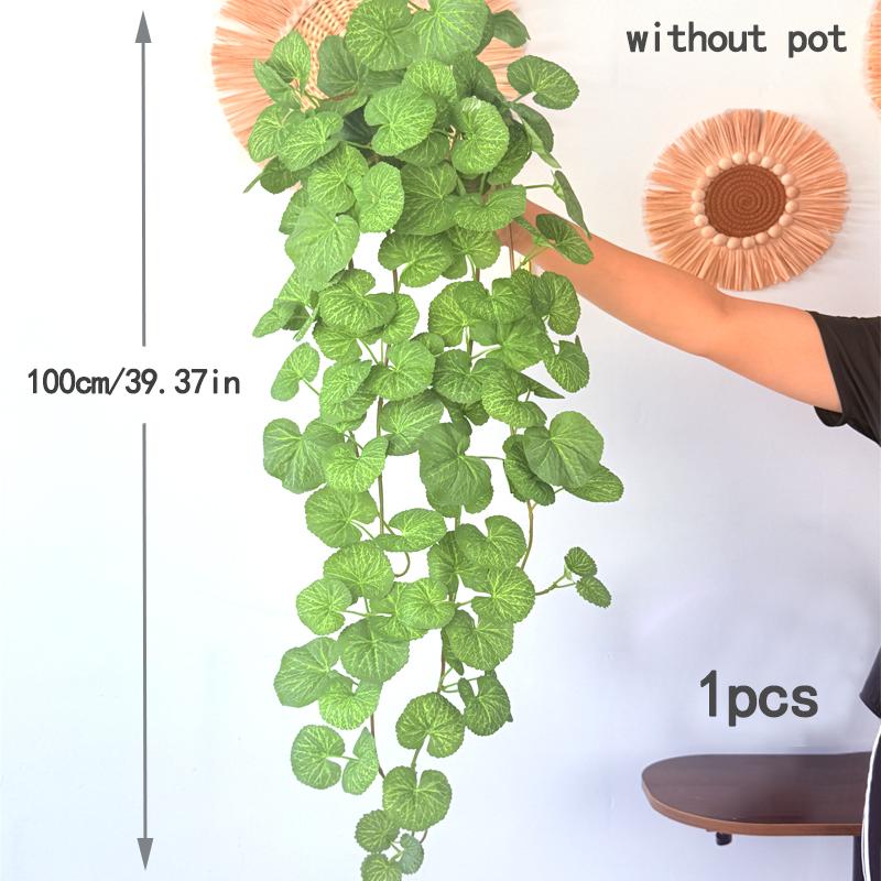 40-100cm Fake Hanging Plants Artificial Begonia Plant Vines Silk Plant Wall Leaves Tropical Scindapsus Plant For Home Garden