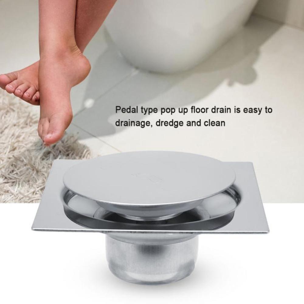 

Stainless Steel Floor Mouned Drain Pedal Type Bathroom Cover Press-Type Floor Drain Hotel Bathroom