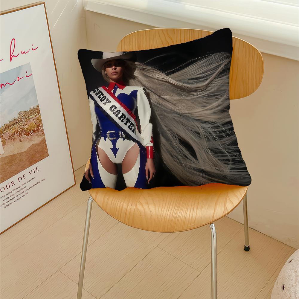 B-beyonce Singer Cowboy Carter Cushion Cover Pillow Cover Decoration Room Home Sofa Living Office Car Nordic Simplicity