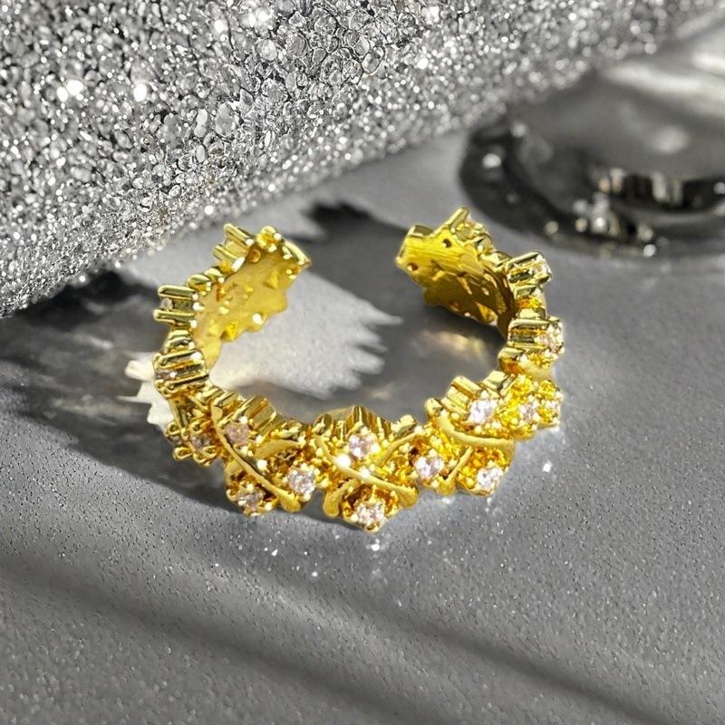Three-Dimensional Exquisite Medieval French Retro Open Ring Luxury Light Luxury Niche Zircon Accessories Women