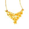 Gold Floral Cluster Bow Necklace for Women: Elegant Light Luxury Clavicle Chain Wedding Jewelry