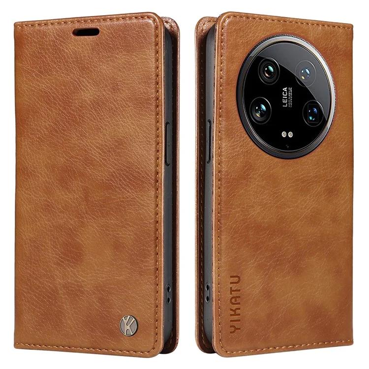 

YK-006 для Xiaomi 14 Ultra Wallet Case Магнитная застежка Кожаный чехол для телефона с текстурой личи