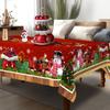 Christmas Snowman Rectangular Tablecloth Winter Snowflake Holiday Kitchen Dining Table Cover Decor