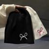 Warm Embroidery Bow Knitted Hat Bowknot Beanies Casual Knit Cap  Apparel Accessories