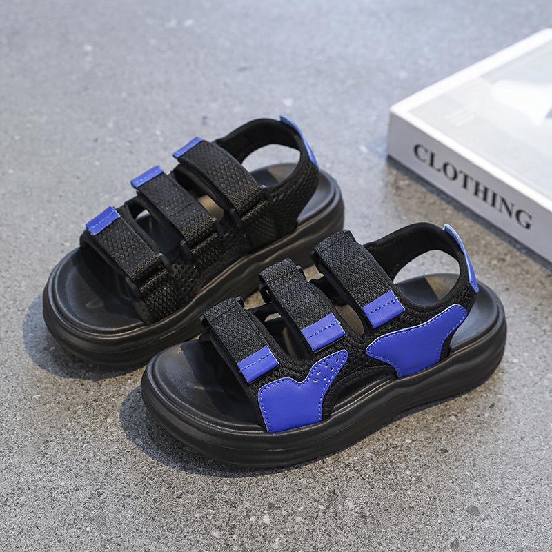 Children's Sandals 2025 New Summer Super Soft Korean Version Sports Sandals Student Velcro Dad Open-toed Beach Shoes