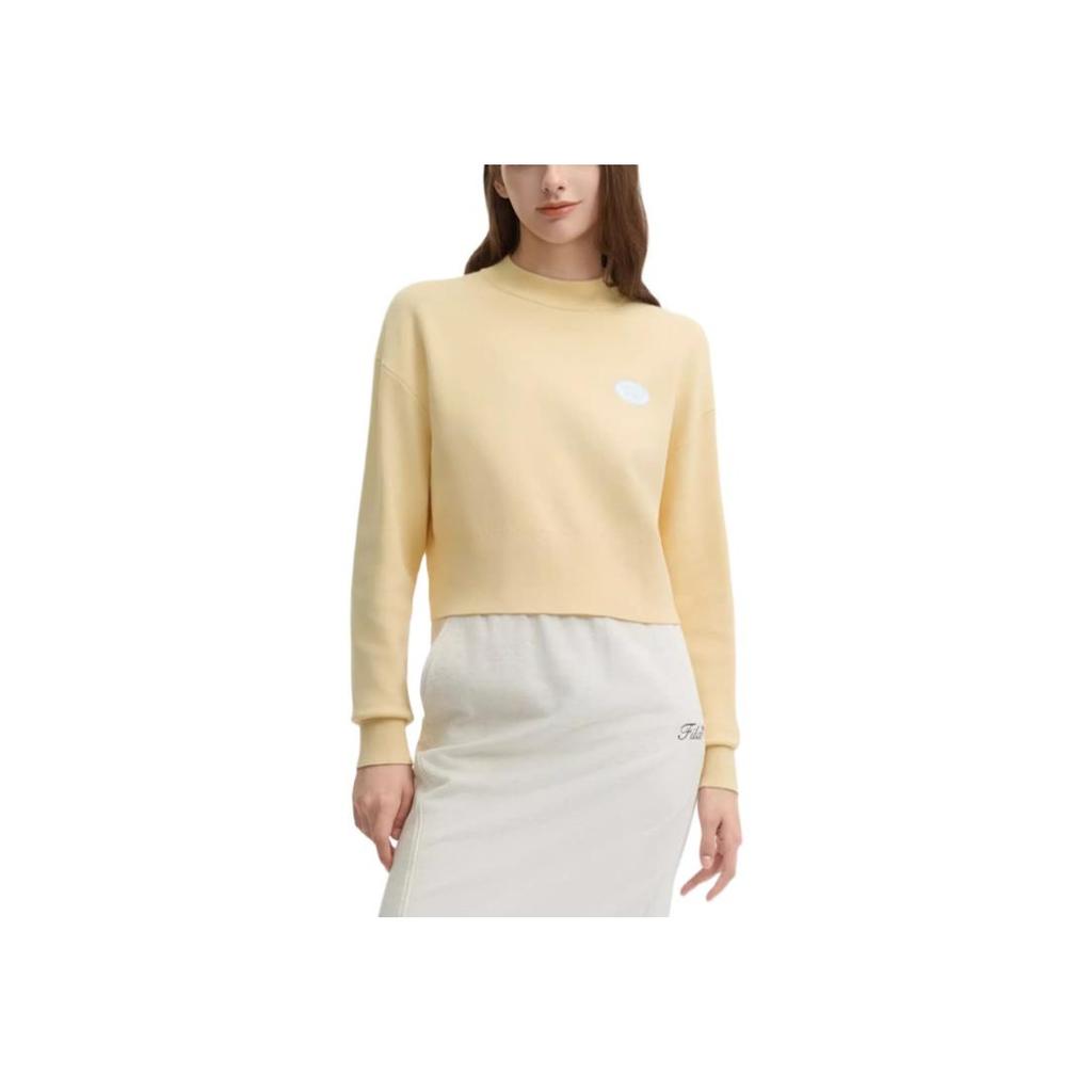 Fila Original Solid Color Fashion Casual Comfortable Short Pullover Knit Sweater Women Sweater Orange Beige F51W449401F-BG