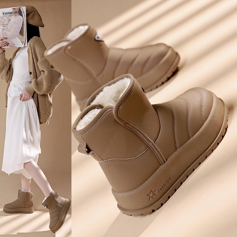 Thick-soled snow boots women's 2025 new winter non-slip piled thickened warm cotton shoes women's shoes KT-2822