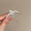 Stainless Steel Swallow Brooch for Women Men Punk Geometric Metal Animal Brooch Pin Suit Decoration Jewelry Accessories Gift