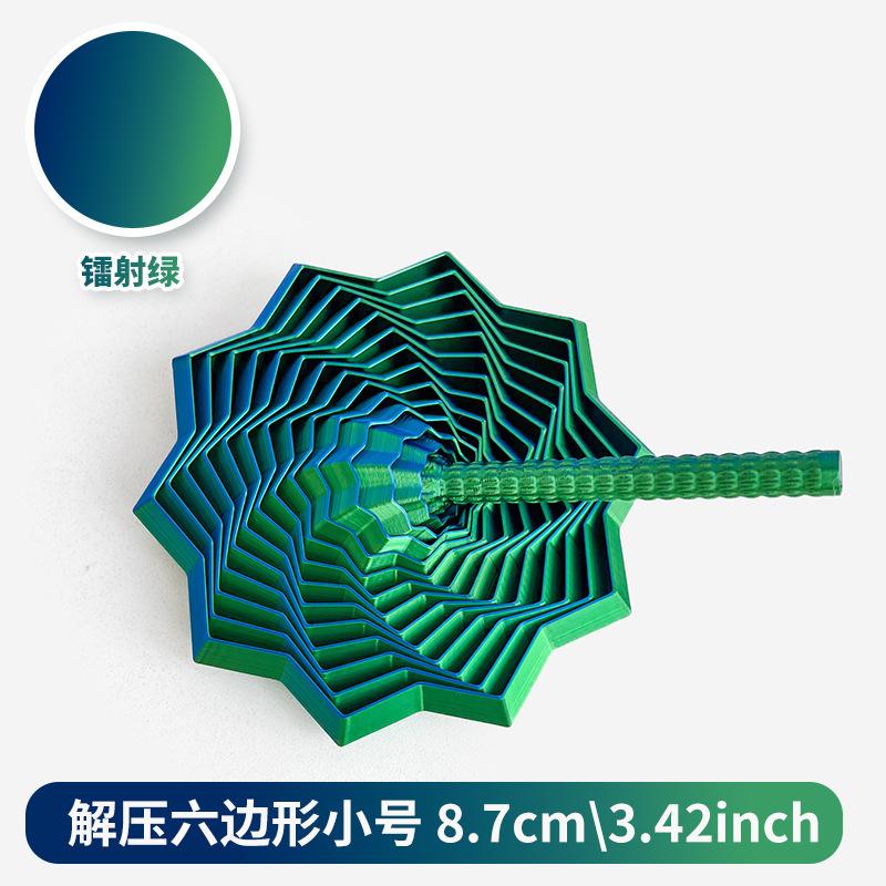 3D Printed Sensory Fidget Hexagon Fractal Star Finger Rotating Spiral Anti Stress Relief Toy Desktop Decompression Radish Tower