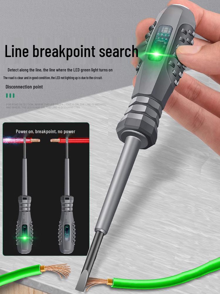 Electrician's Smart Test Pen: Color Light Screwdriver for Open Circuit, Breakpoint, Live & Neutral Wire Testing, High Torque for Household Use.