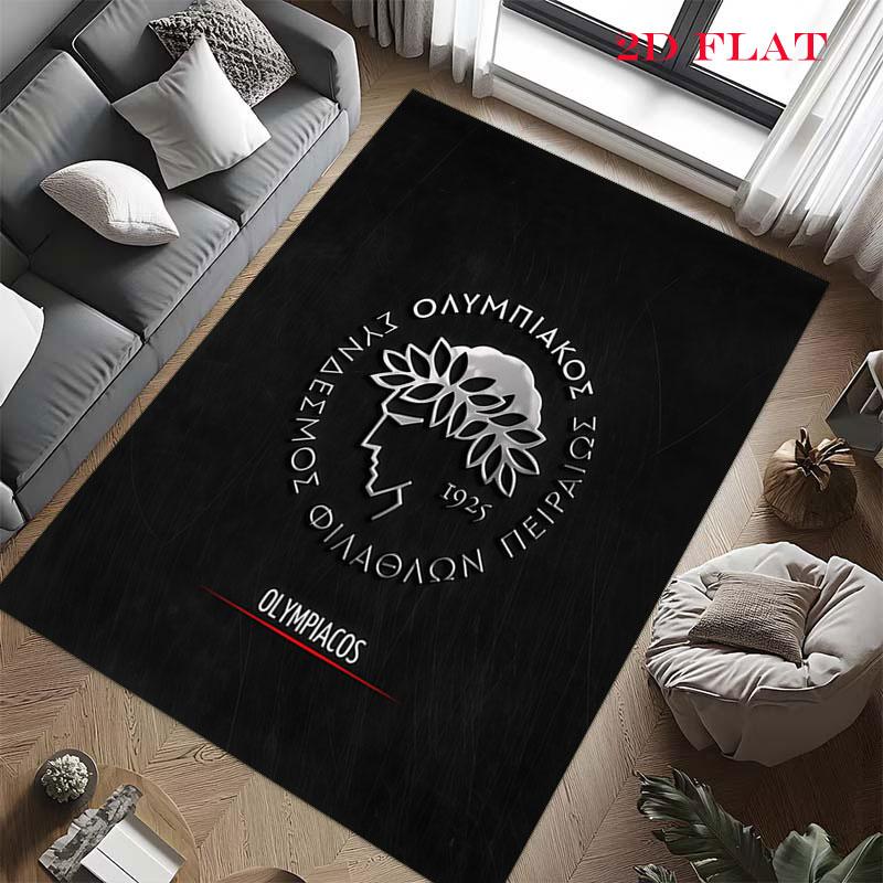 Tappeto Olympiacos F.C. per Soggiorno Camera da Letto Casa Decorazione Divano, Tappetino Antiscivolo per Giochi Bambini