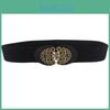 Retro Black Floral Waist Belt For Women Comfortable Elastic Styling Accessory For Outfits