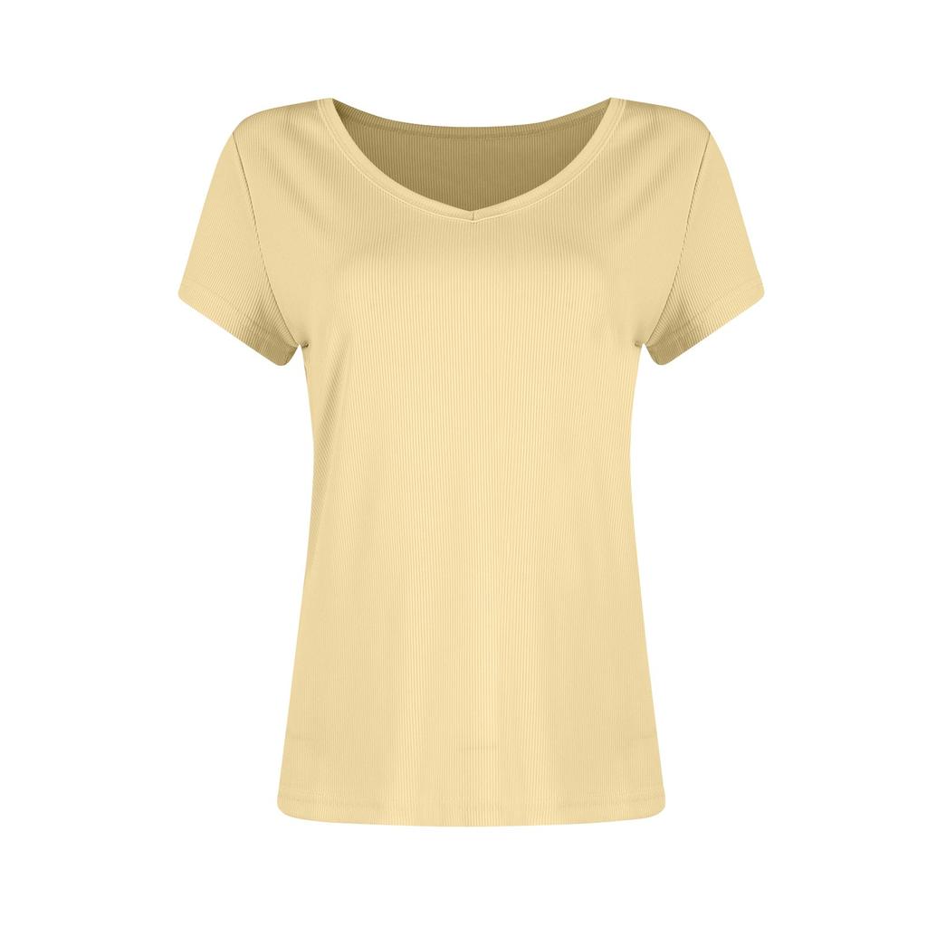 Women's Thread Pullover Color Versatile Sexy Fashion Short Sleeved Top
