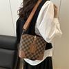 Popular Bags Women's Bags New Trendy Fashion Autumn and Winter Broadband Messenger Bags Checkered Retro Bucket Bags