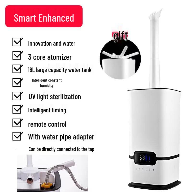 16L Industrial Ultrasonic Humidifier - High Mist Volume, CE Certified, English Version