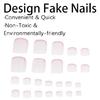 24x Bow False Toe Nails Full Cover False Toenails French Tip False Toenails
