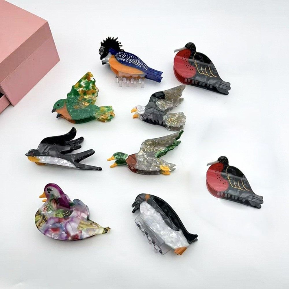 Pinguin Essigsäure Haarklammer Papagei Zeichentricktier Haifisch-Clip Kreativer Vogel-Haarclip Damen