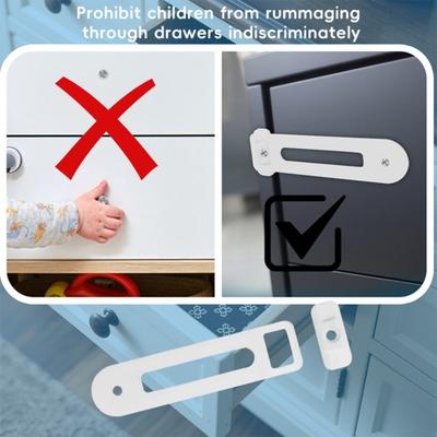 Yousheng Cabinet Safety Lock with Screws Multi-Purpose Drawer Cupboard Child Proofing Safety Buckle Baby Proof Security Latch Lock