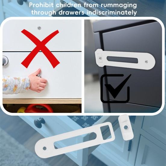 Cabinet Safety Lock with Screws Multi-Purpose Drawer Cupboard Child Proofing Safety Buckle Baby Proof Security Latch Lock