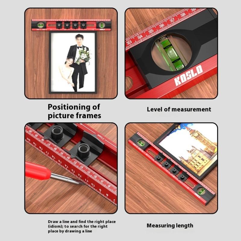 40cm Aluminum Electrician Level Tool With Adjustable Markers For Electrical Outlet Installation And Precise Alignment