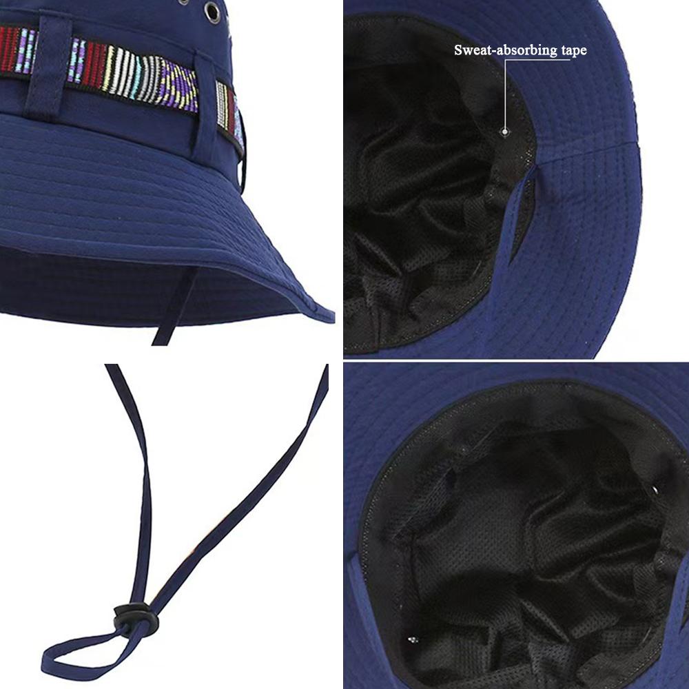 Summer Men Bucket Hat Outdoor Uv Protection Wide Brim Panama Hunting Hiking Hat Adjustable Mesh Fisherman Hat Women Beach Cap