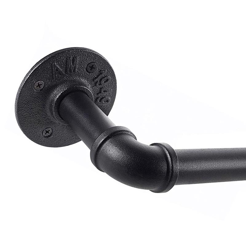 

Современный индустриальный одинарный черный карниз – скандинавский минималистичный стиль 48-84 inches (121-213 cm) чёрный