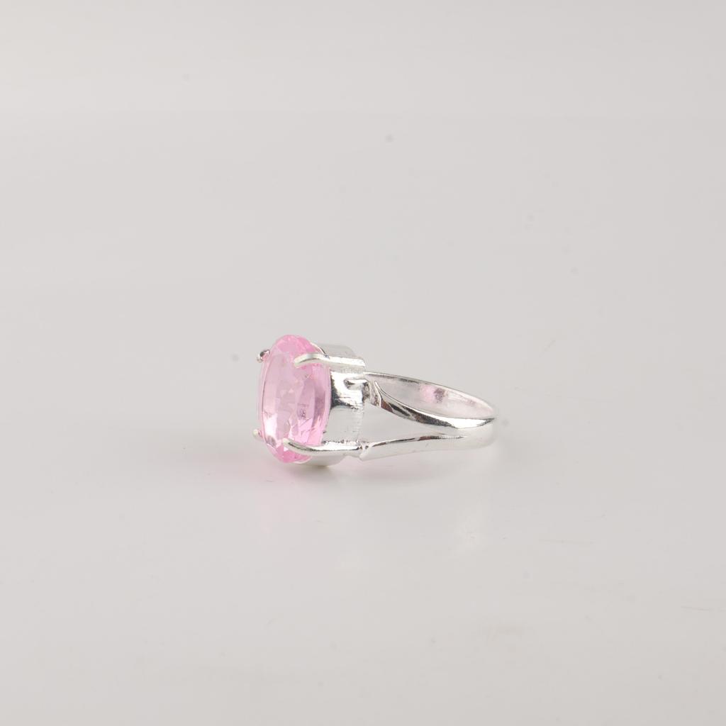 Morganite Gemstone Handmade Silver Ring 925 Sterling Silver Women Jewelry For Anniversary Gift RR-75-4