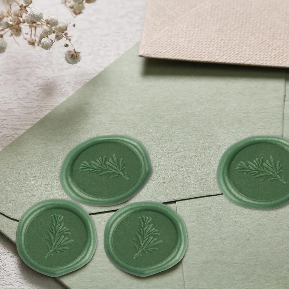 30 Pcs Self Adhesive Olive Branches Stickers 7 Colors Wax Seal Stickers Rosemary Wedding Invitation Envelope Seal Stickers