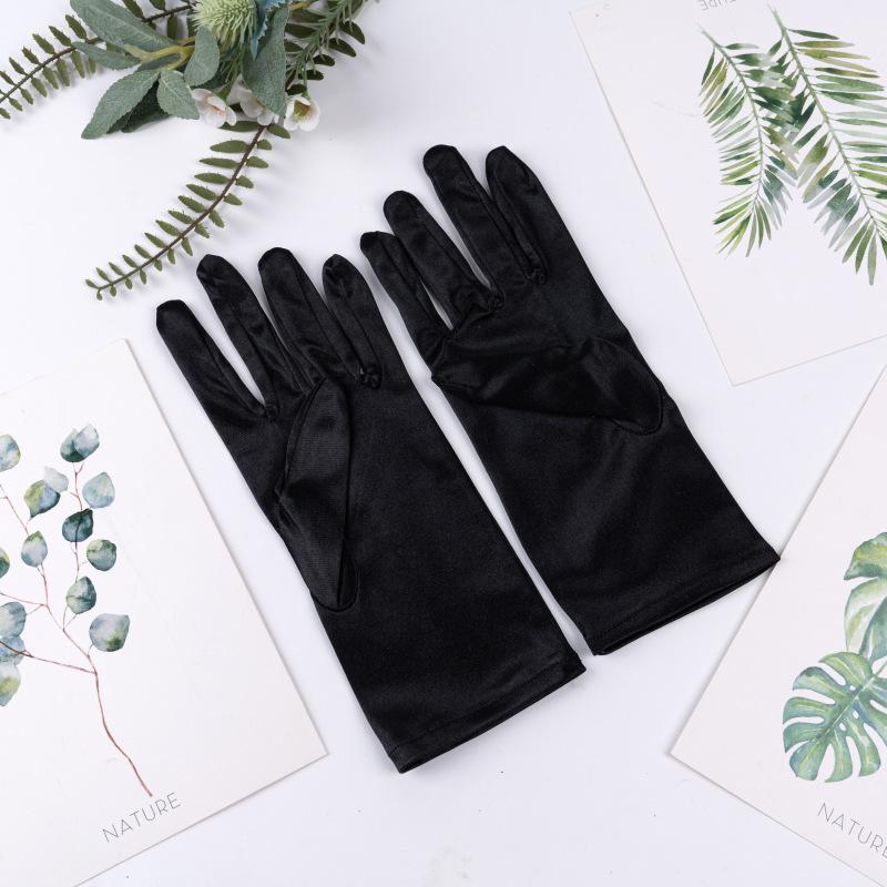 23cm 38cm 55cm Women Imitation Satin Silk Smooth Solid High Elasticity Stage Performance Dinner Etiquette Multicolor Gloves