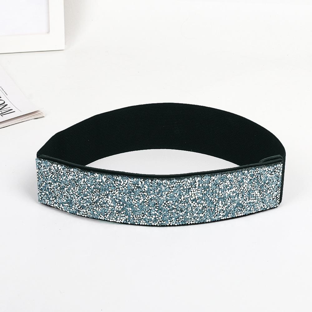 Rhinestone Elastic Wide Belt Flash Diamond Women's Versatile Waistband Fashionable Elastic Belt