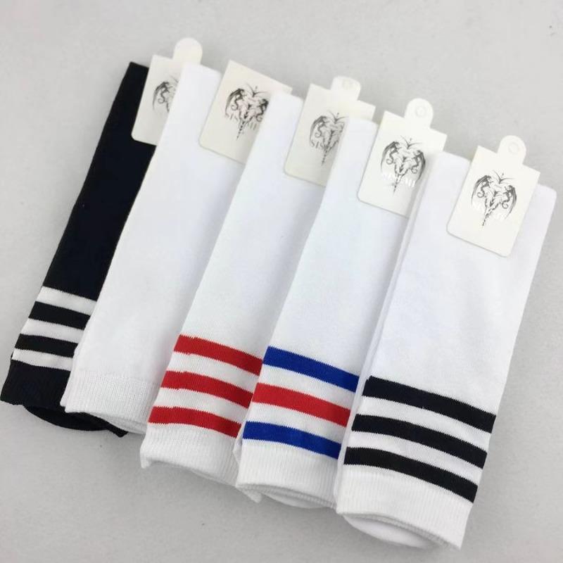Japanese Sexy Black White Striped Long Socks Cute Jk Women Knee Stockings Ladies Girls Sports Socks Three Stripes Mid Tube Socks