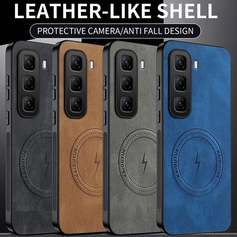 For infinix Not 60Pro Plus Case Luxury Leather Skin Magnetic Magsafe Protective Back Cover For infinix Not 60i 60Pro Phone Shell