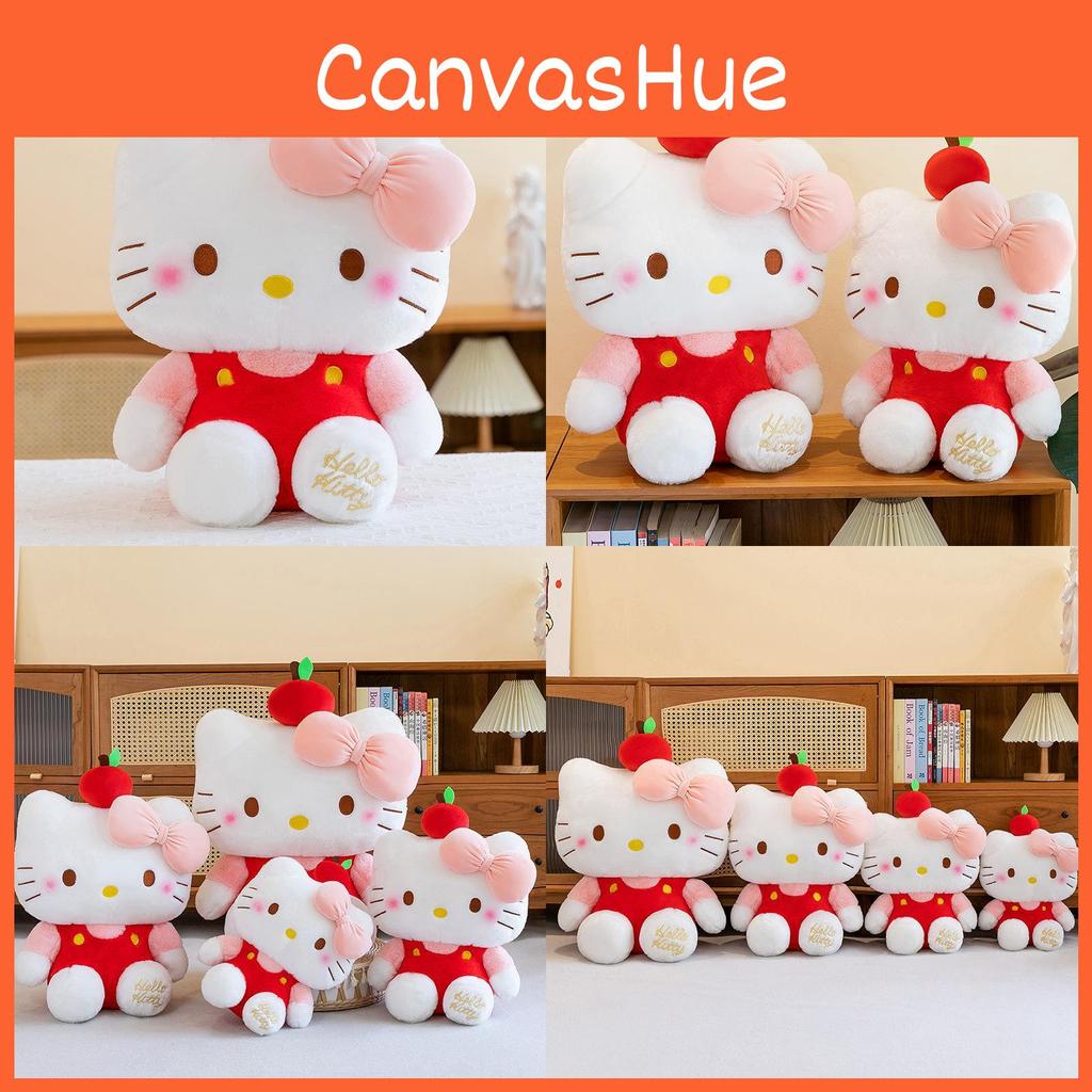 Apple Kt Cat Plush Toy With Short Pile Fur Soft Doll For Girls Sleep Pillow And Gift