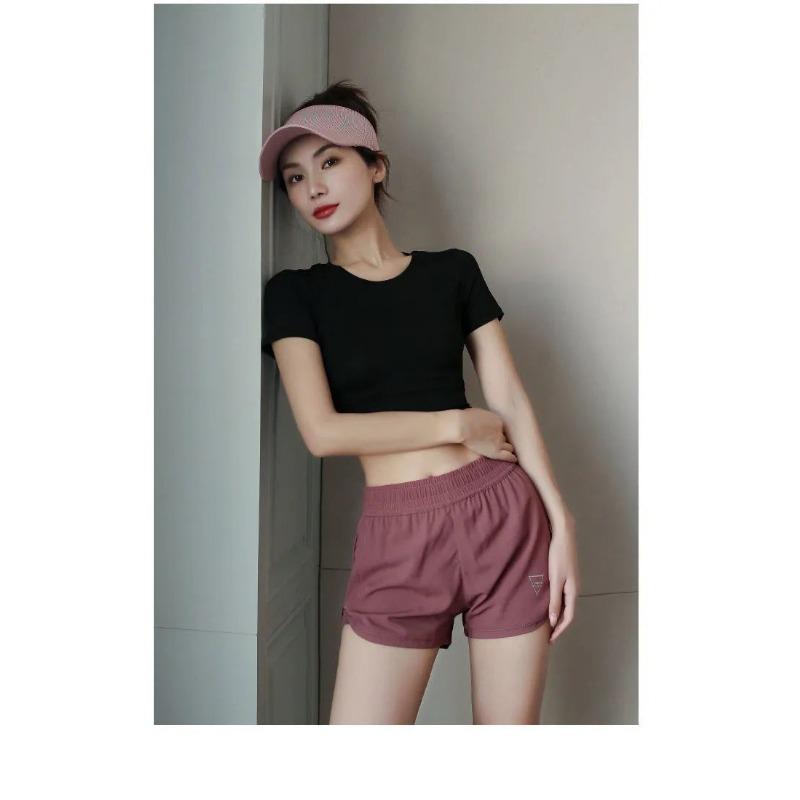 Women's Summer Quick-Dry Fake Two Loose Sports Shorts  Thin Training Yoga Running Casual Pants