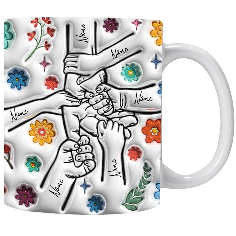 

3D Кружка с именем на День матери Кружка Кружка для воды Ты держишь наши руки, мама 301-400ml