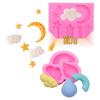 Stern & Mond Wolke Wassertropfen Regenbogen Schokoladen-Drip Silikonform für Kuchen Dekoration