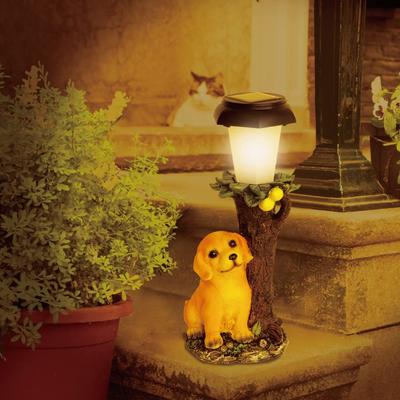 Ogród na każdą porę roku Lampa słoneczna Retriever Lampa ładująca energię słoneczną Ciemny czujnik Dekoracja Zwierzęta karłowate Niepotrzebna figurka Lampa ogrodowa LED