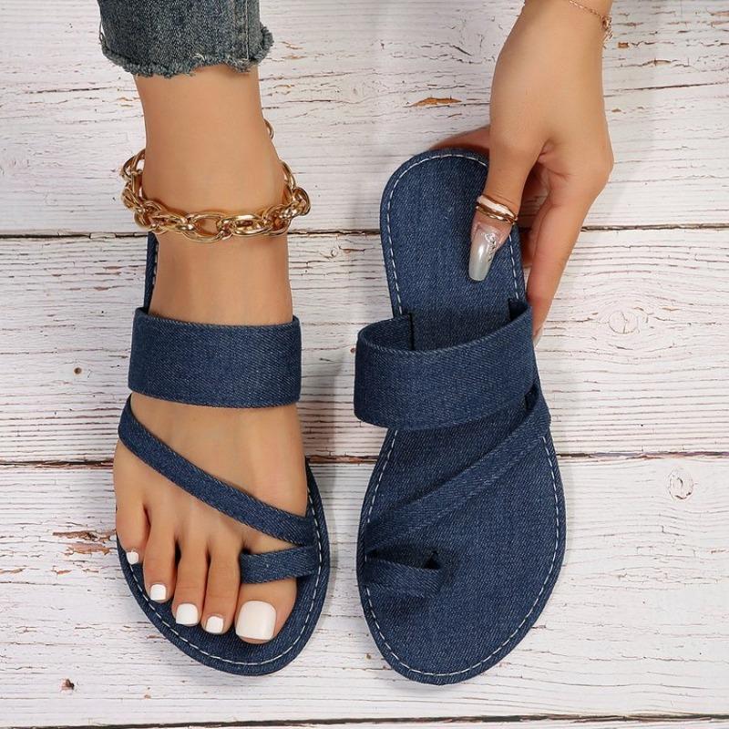 Women's Toe Post Sporty Slide Sandals, Casual Summer Outdoor Shoes