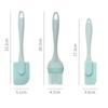 Silicone Spatula Set Three Pieces Baking Tool Kit with Oil Brush Cake Spreader Flexible Heat Resistant Non Stick Easy Clean