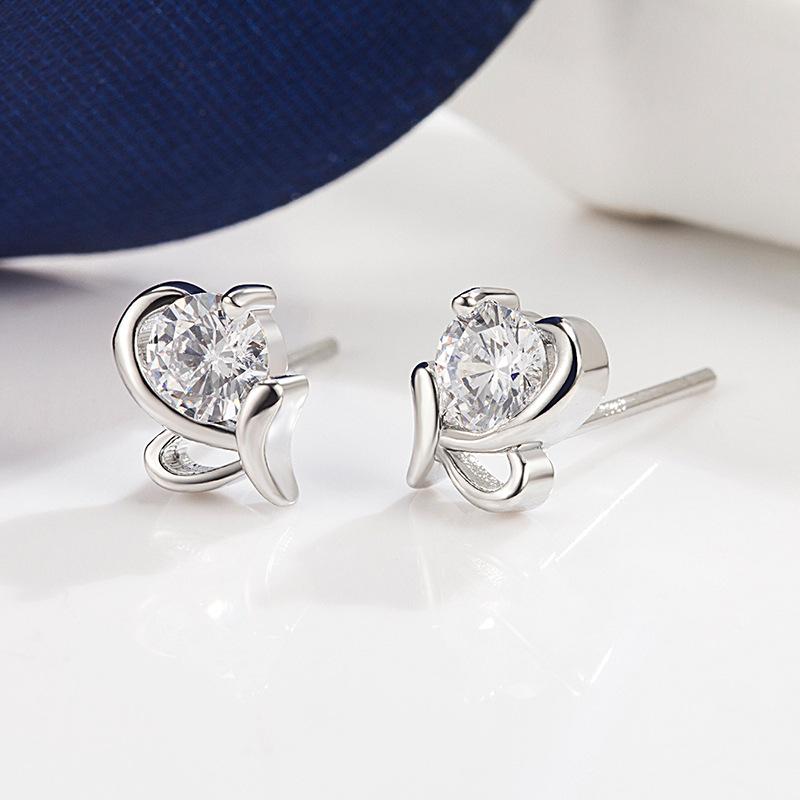 New 925 Sterling Silver Earrings Fashion AAA Zircon For Women Exquisite Student Girlfriend Jewelry Accessories Wedding PartyGood Product